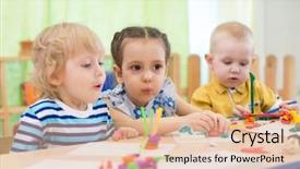  Presentation with kids - Colorful slides enhanced with doing cake in day care backdrop and a lemonade colored foreground