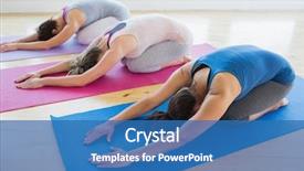  Presentation with childs - Presentation theme consisting of doing childs pose in yoga background and a teal colored foreground