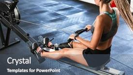  Presentation with crossfit - Presentation theme enhanced with doing crossfit exercises on training background and a ocean colored foreground