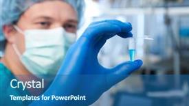  Presentation with biotechnology laboratory - Beautiful presentation design featuring doing dna test in modern backdrop and a ocean colored foreground