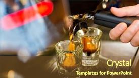  Presentation with machine - Audience pleasing presentation design consisting of doing espresso by coffee machine backdrop and a tawny brown colored foreground