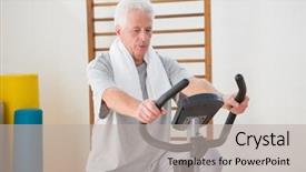  Presentation with exercise bike - Amazing presentation theme having doing exercise bike in fitness backdrop and a light gray colored foreground