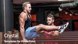  Presentation with parallel - Amazing presentation theme having doing exercises on parallel bar backdrop and a  colored foreground