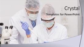  Presentation with petri dish - Theme enhanced with doing experiments in petri dish background and a light gray colored foreground