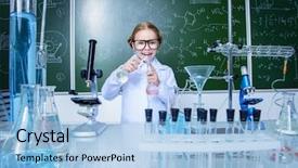  Presentation with explosion - Theme having doing experiments in the laboratory background and a light blue colored foreground