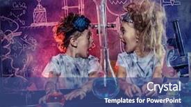  Presentation with school children - Amazing theme having doing experiments in the laboratory backdrop and a ocean colored foreground