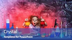  Presentation with explosion - Beautiful presentation theme featuring doing experiments in the laboratory backdrop and a ocean colored foreground