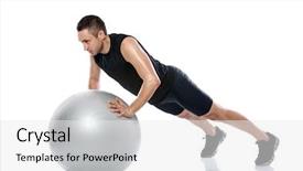  Presentation with exercise kids kid doing fitness - Presentation enhanced with fitness exercise on pilates ball background and a white colored foreground