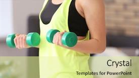  Presentation with exercise kids kid doing fitness - PPT theme with doing fitness exercise with dumbbell background and a  colored foreground