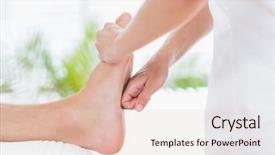  Presentation with foot massage - Audience pleasing theme consisting of doing foot massage in medical backdrop and a lemonade colored foreground