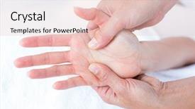  Presentation with medical hand - Presentation consisting of doing hand massage in medical background and a  colored foreground