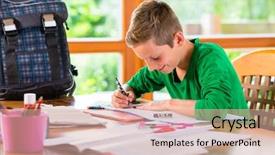  Presentation with school shootings - Amazing PPT theme having doing homework assignment for school backdrop and a lemonade colored foreground