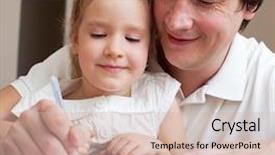  Presentation with homework - Presentation theme having doing homework parent with child background and a soft green colored foreground