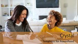  Presentation with middle america - Cool new presentation with doing homework with her granddaughter backdrop and a gold colored foreground