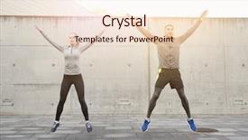  Presentation with elderly people and exercise - Slide deck enhanced with doing jumping jack or star background and a lemonade colored foreground