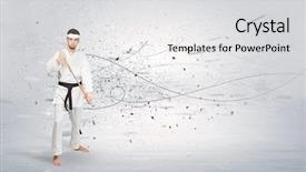 Presentation with karate - Theme with doing karate tricks with chaotic background and a  colored foreground