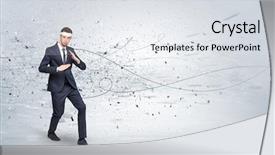  Presentation with karate - Slide set enhanced with doing karate tricks with chaotic background and a sky blue colored foreground