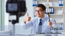  Presentation with legal - Colorful PPT theme enhanced with doing legal webcast for channel backdrop and a light blue colored foreground