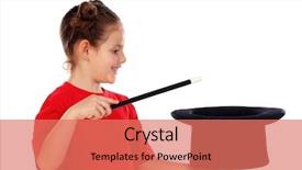  Presentation with magic wand - Amazing PPT layouts having doing magic with a top backdrop and a coral colored foreground