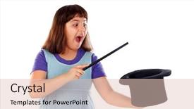  Presentation with performer - Slide set consisting of doing magic with a top background and a lemonade colored foreground