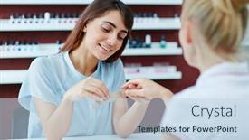  Presentation with nails - PPT theme with doing nails background and a sky blue colored foreground