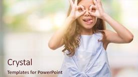  Presentation with tongue - Slide deck consisting of doing ok gesture like binoculars background and a lemonade colored foreground