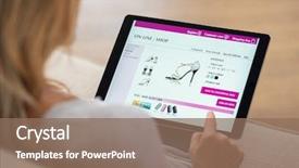  Presentation with webshop - PPT layouts featuring doing online shopping on digital background and a violet colored foreground