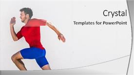  Presentation with athlete - Presentation theme enhanced with doing outdoor city run sprint background and a white colored foreground