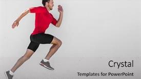  Presentation with active lifestyle - Colorful slide set enhanced with doing outdoor city run sprint backdrop and a light gray colored foreground