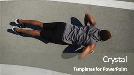  Presentation with tropical top view summer botanical - Cool new presentation theme with doing push-ups on ground backdrop and a gray colored foreground