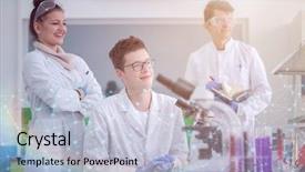  Presentation with medical student - Theme consisting of doing research together in chemistry background and a light blue colored foreground