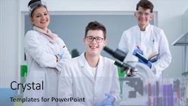  Presentation with medical student - Slides with doing research together in chemistry background and a light blue colored foreground