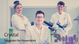  Presentation with medical student - Colorful theme enhanced with doing research together in chemistry backdrop and a soft green colored foreground