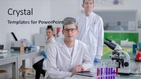  Presentation with medical teamwork - Amazing theme having doing research together in chemistry backdrop and a light gray colored foreground