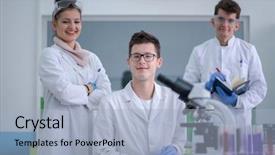  Presentation with medical student - Beautiful slides featuring doing research together in chemistry backdrop and a light blue colored foreground