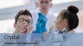  Presentation with medical student - Colorful PPT layouts enhanced with doing research together in chemistry backdrop and a teal colored foreground