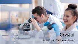  Presentation with medical student - Amazing PPT layouts having doing research together in chemistry backdrop and a light blue colored foreground