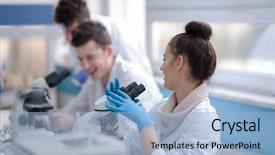  Presentation with medical student - Slides featuring doing research together in chemistry background and a light blue colored foreground