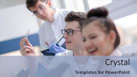  Presentation with medical student - Cool new presentation theme with doing research together in chemistry backdrop and a light blue colored foreground