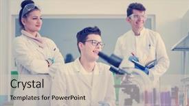  Presentation with medical teamwork - Amazing slides having doing research together in chemistry backdrop and a soft green colored foreground