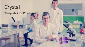  Presentation with medical teamwork - Theme consisting of doing research together in chemistry background and a lemonade colored foreground