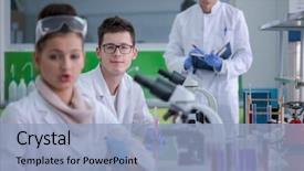  Presentation with medical student - Colorful theme enhanced with doing research together in chemistry backdrop and a light blue colored foreground