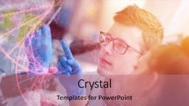  Presentation with medical teamwork - Colorful theme enhanced with doing research together in chemistry backdrop and a coral colored foreground