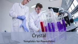  Presentation with medical student - Theme having doing research together in chemistry background and a light blue colored foreground