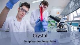  Presentation with medical student - Beautiful PPT theme featuring doing research together in chemistry backdrop and a light blue colored foreground