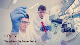  Presentation with medical student - Slides with doing research together in chemistry background and a soft green colored foreground