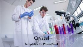  Presentation with medical student - Colorful theme enhanced with doing research together in chemistry backdrop and a light blue colored foreground