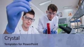  Presentation with medical student - Slides having doing research together in chemistry background and a light blue colored foreground