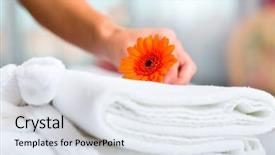  Presentation with beds - Theme consisting of doing room service in hotel background and a sky blue colored foreground