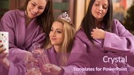  Presentation with bachelorette - Beautiful slide set featuring doing selfy on bachelorette party backdrop and a violet colored foreground